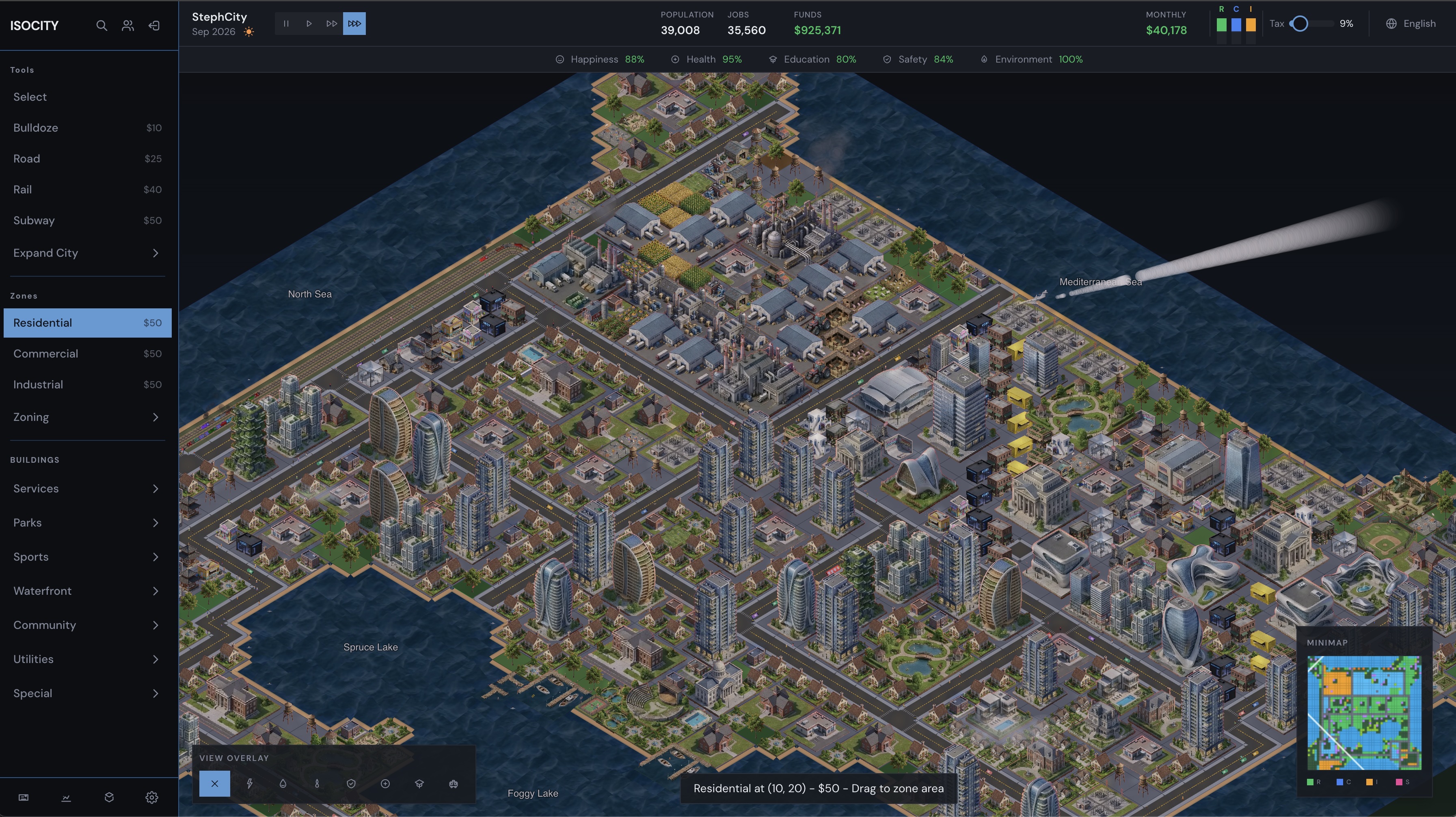 IsoCity gameplay